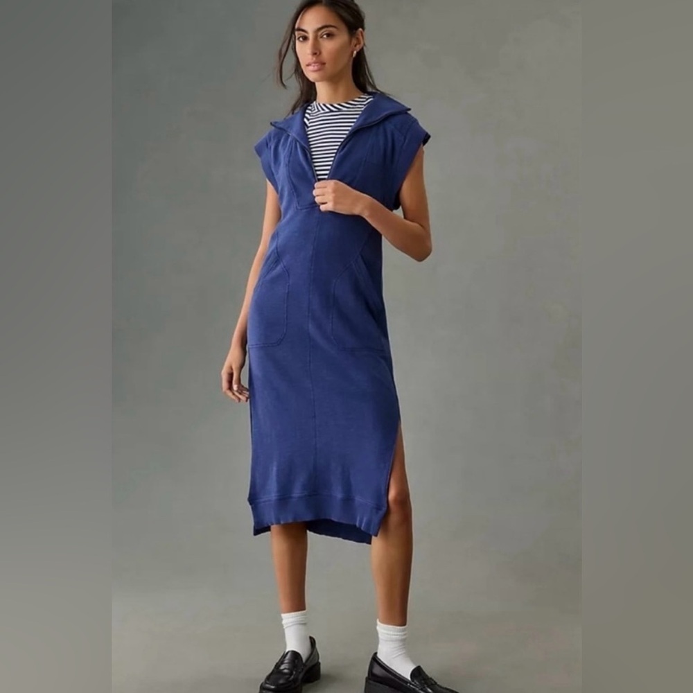 Anthropologie Daily Practice Meru Shift Dress navy blue size S
